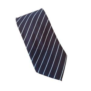 Angelo Rossi Le Collezioni Brown White Diagonal Stripe Mens Tie EUC